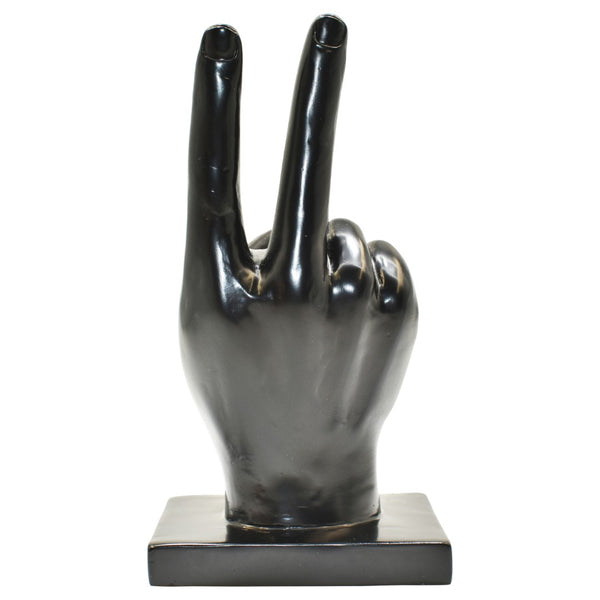 HomeRoots Set of Three Black Resin Hand Sculptures - Modern Artistry for Home, Office & Gift-Giving Delight 568383
