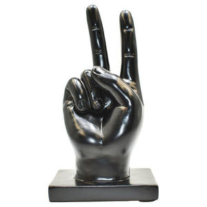 HomeRoots Set of Three Black Resin Hand Sculptures - Modern Artistry for Home, Office & Gift-Giving Delight 568383