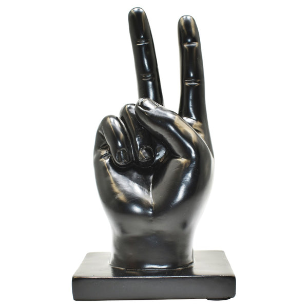 HomeRoots Set of Three Black Resin Hand Sculptures - Modern Artistry for Home, Office & Gift-Giving Delight 568383