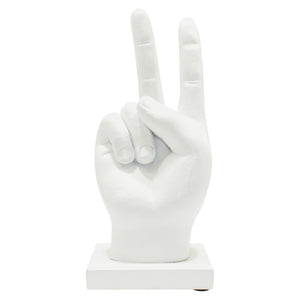 HomeRoots Set of Three White Resin Hand Sculptures - Stylish Modern Décor for Home, Gifts & Tabletop Display 568384