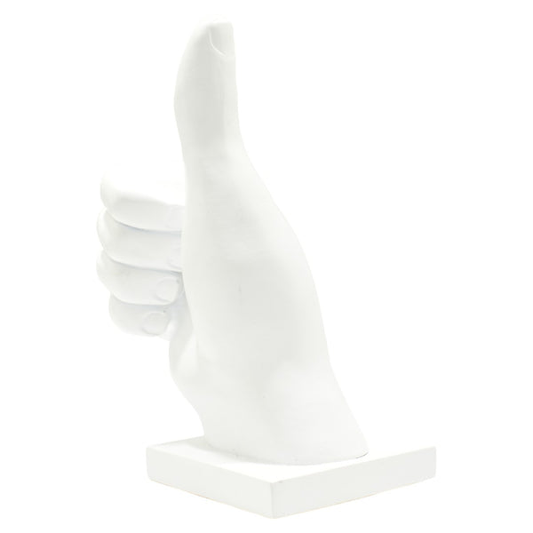 HomeRoots Set of Three White Resin Hand Sculptures - Stylish Modern Décor for Home, Gifts & Tabletop Display 568384