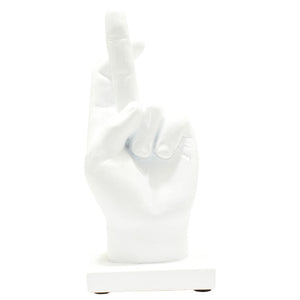 HomeRoots Set of Three White Resin Hand Sculptures - Stylish Modern Décor for Home, Gifts & Tabletop Display 568384
