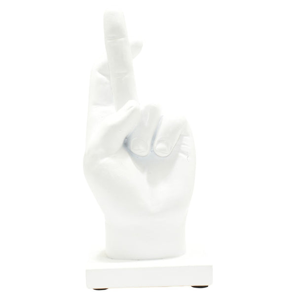 HomeRoots Set of Three White Resin Hand Sculptures - Stylish Modern Décor for Home, Gifts & Tabletop Display 568384