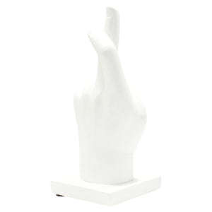 HomeRoots Set of Three White Resin Hand Sculptures - Stylish Modern Décor for Home, Gifts & Tabletop Display 568384