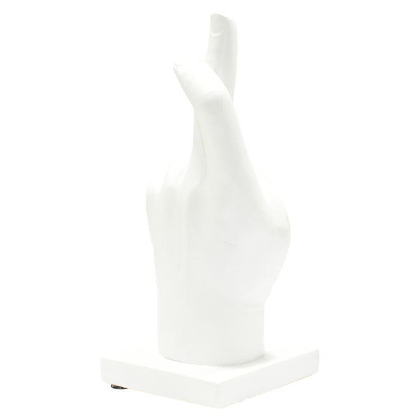 HomeRoots Set of Three White Resin Hand Sculptures - Stylish Modern Décor for Home, Gifts & Tabletop Display 568384