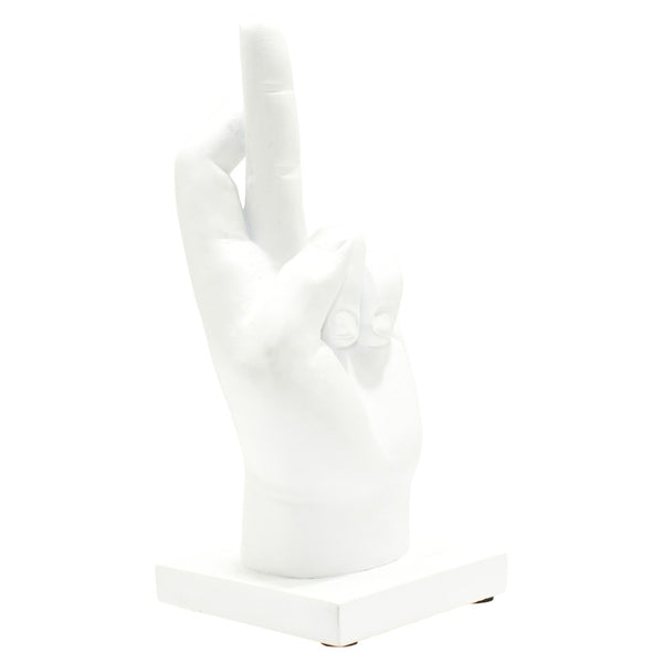 HomeRoots Set of Three White Resin Hand Sculptures - Stylish Modern Décor for Home, Gifts & Tabletop Display 568384
