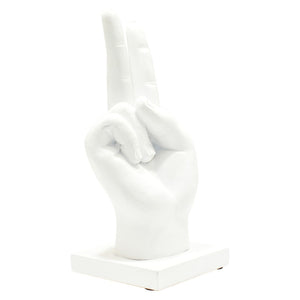 HomeRoots Set of Three White Resin Hand Sculptures - Stylish Modern Décor for Home, Gifts & Tabletop Display 568384