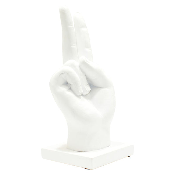 HomeRoots Set of Three White Resin Hand Sculptures - Stylish Modern Décor for Home, Gifts & Tabletop Display 568384