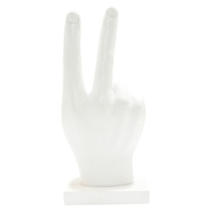 HomeRoots Set of Three White Resin Hand Sculptures - Stylish Modern Décor for Home, Gifts & Tabletop Display 568384