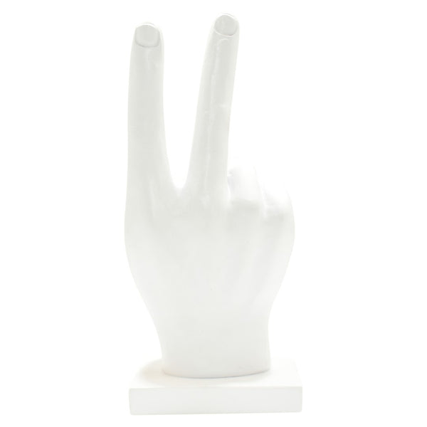 HomeRoots Set of Three White Resin Hand Sculptures - Stylish Modern Décor for Home, Gifts & Tabletop Display 568384
