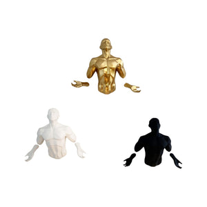 HomeRoots Set of Three Stunning Black, Gold, and White Resin Wall Sculptures for Dramatic Home Decor 568397