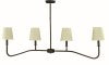 Framburg 4-light Rustic Chandelier With Hammered Arms And Off-white Shade For Elegant Home Illumination Iron Metal 5684 Iron