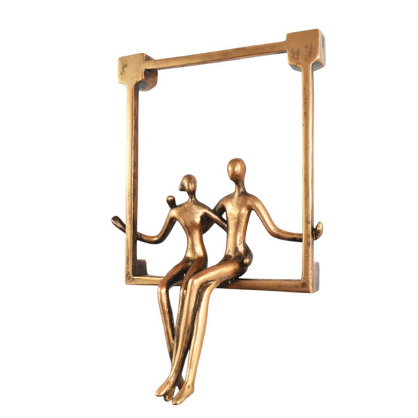 HomeRoots Set of Three Black Pewter & Bronze Resin Figurines - Modern Sculptures for Home Décor Elegance 568401