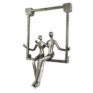 HomeRoots Set of Three Black Pewter & Bronze Resin Figurines - Modern Sculptures for Home Décor Elegance 568401