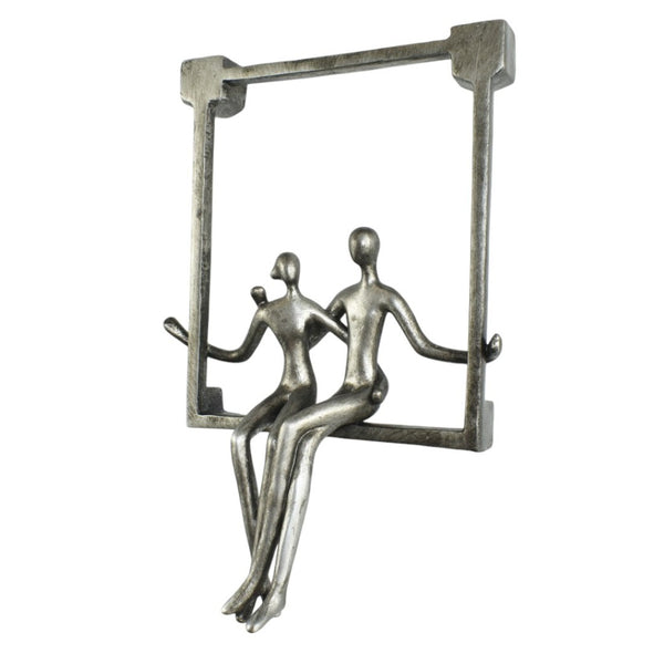 HomeRoots Set of Three Black Pewter & Bronze Resin Figurines - Modern Sculptures for Home Décor Elegance 568401