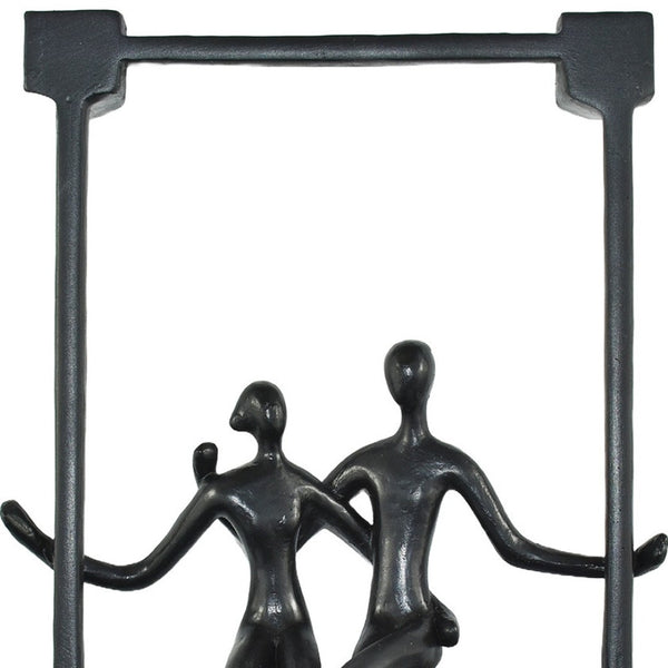 HomeRoots Set of Three Black Pewter & Bronze Resin Figurines - Modern Sculptures for Home Décor Elegance 568401