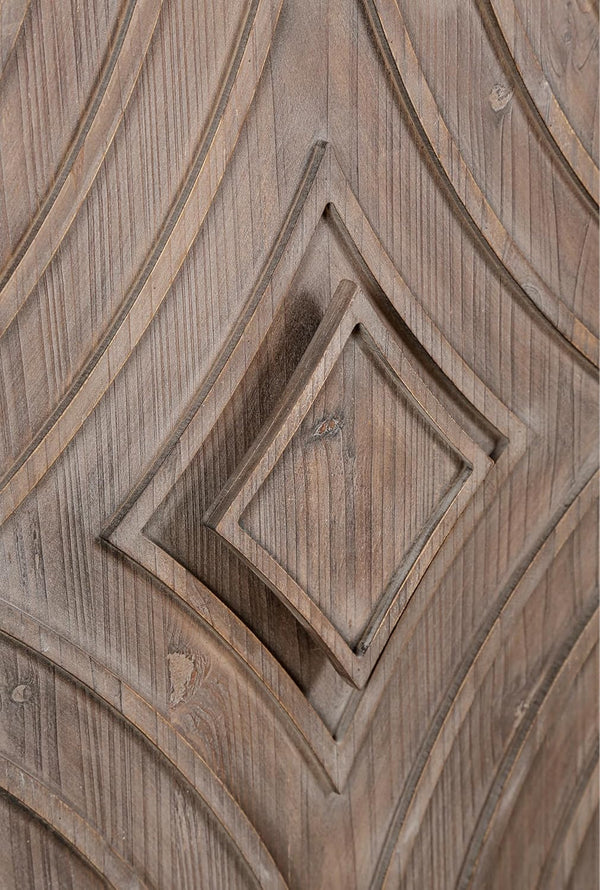 Homeroots 60" Charcoal And Brown Distressed Wood Sideboard With Four Doors   568404