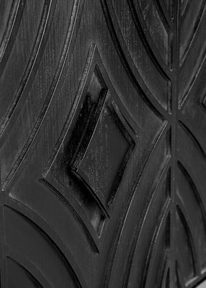 Homeroots 60" Brown And Charcoal Distressed Wood Sideboard With Four Doors   568405