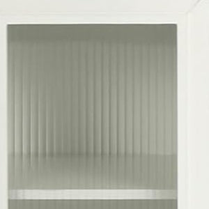HomeRoots 60" Modern White Ribbed Texture Wood & Glass Sideboard - Stylish Storage Solution for Any Room 568417