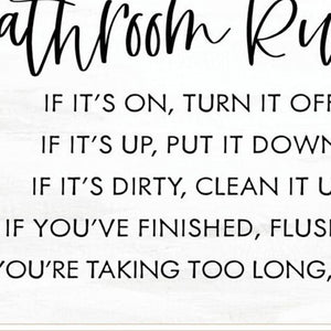 HomeRoots Set of Two Framed "Bathroom Rules" Wall Art Prints - Chic Home Decor for Modern & Classic Styles 568424