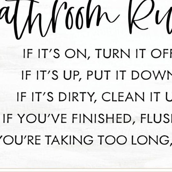 HomeRoots Set of Two Framed "Bathroom Rules" Wall Art Prints - Chic Home Decor for Modern & Classic Styles 568424