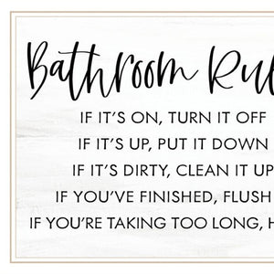 HomeRoots Set of Two Framed "Bathroom Rules" Wall Art Prints - Chic Home Decor for Modern & Classic Styles 568424