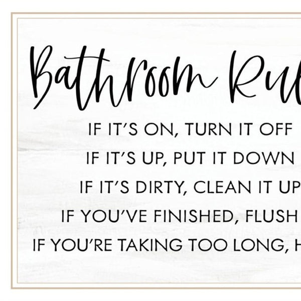 HomeRoots Set of Two Framed "Bathroom Rules" Wall Art Prints - Chic Home Decor for Modern & Classic Styles 568424