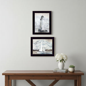 HomeRoots Set of Two "The Ocean Blues" Framed Wall Art Prints - Coastal Style for Contemporary Spaces 568427