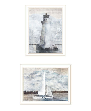 HomeRoots Set Of Two "The Ocean Blues" Framed Wall Art Prints - Elegant Coastal Decor for Any Room 568429
