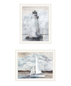 HomeRoots Set Of Two "The Ocean Blues" Framed Wall Art Prints - Elegant Coastal Decor for Any Room 568429