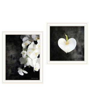 HomeRoots Set of Two Stunning Botanical Flower Prints in White Framed Art - Perfect for Any Room Decor! 568431