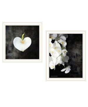 HomeRoots Set of Two Stunning Botanical Flower Prints in White Framed Art - Perfect for Any Room Decor! 568431