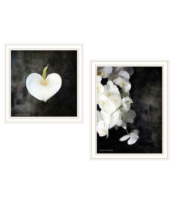 HomeRoots Set of Two Stunning Botanical Flower Prints in White Framed Art - Perfect for Any Room Decor! 568431