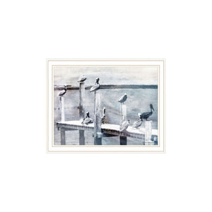 HomeRoots Set of Two "Sunny Days at the Pier" Coastal Framed Wall Art - Vibrant Prints for Stylish Decor 568432