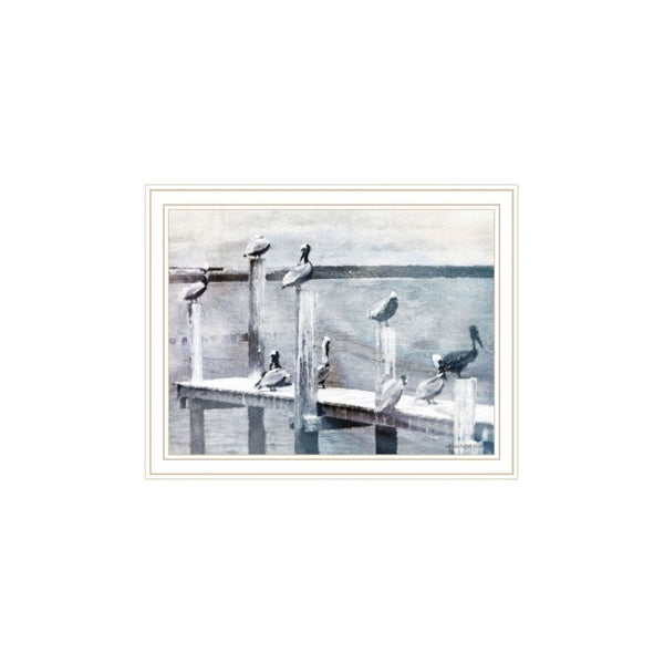 HomeRoots Set of Two "Sunny Days at the Pier" Coastal Framed Wall Art - Vibrant Prints for Stylish Decor 568432