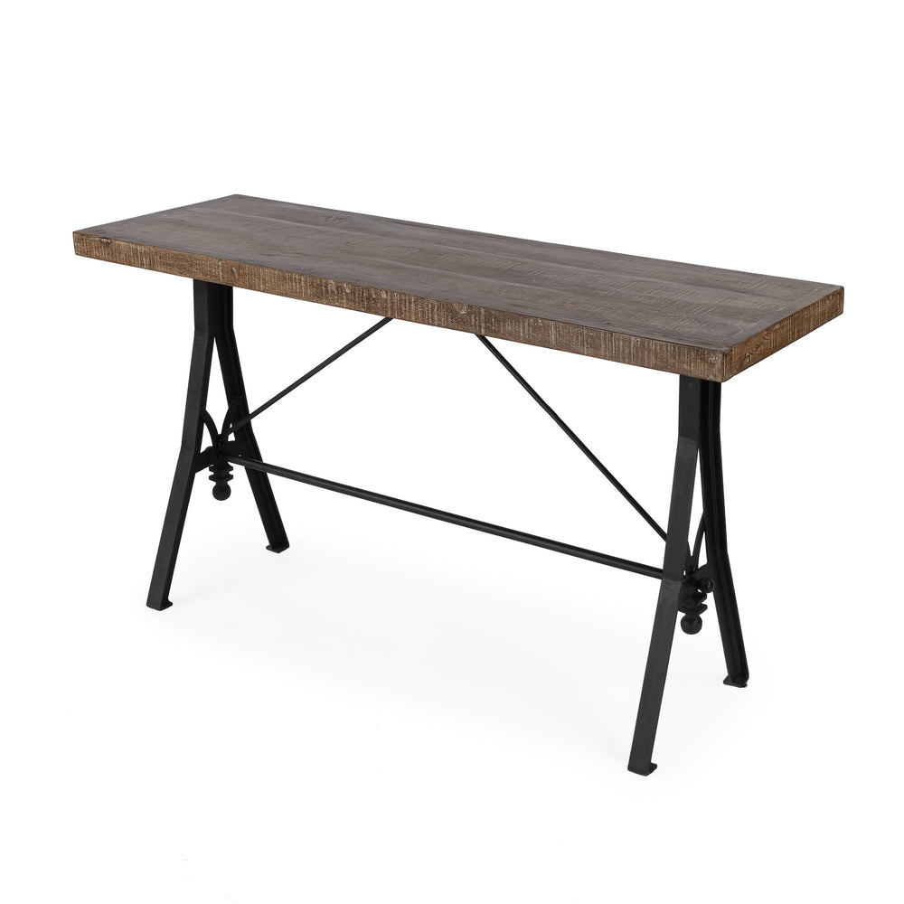 Butler Specialty Croyden Rustic-industrial Console Table - Stylish Wood And Iron Design For Entryway Or Living Room Medium Brown Iron,Mango Solids 5684330-butler