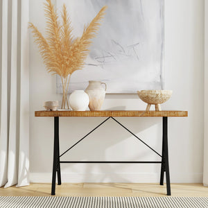 Butler Specialty Croyden Rustic-industrial Console Table - Stylish Wood And Iron Design For Entryway Or Living Room Medium Brown Iron,Mango Solids 5684330-butler