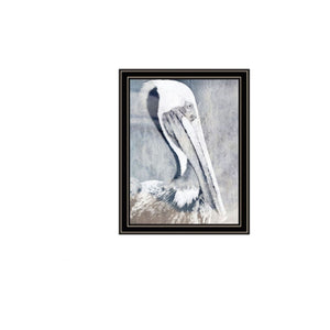 HomeRoots Set of Two Pelican Prints on Pier - Black Framed Coastal Wall Art for Modern Home Decor 568433