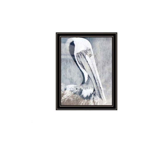 HomeRoots Set of Two Pelican Prints on Pier - Black Framed Coastal Wall Art for Modern Home Decor 568433