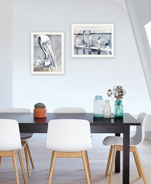 HomeRoots Set of Two Pelican Prints – Framed Coastal Wall Art for Nautical Home Décor & Modern Spaces 568434