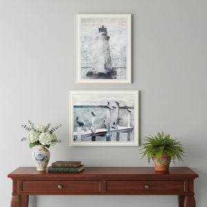 HomeRoots Set of Two Pelicans & Lighthouse Framed Wall Art - Coastal Elegance for Modern Home Décor 568435