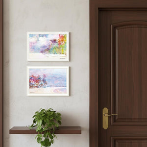 HomeRoots Set of Two Rainbow Beachside Framed Wall Art – Coastal Charm Prints for Vibrant Home Decor Style 568436