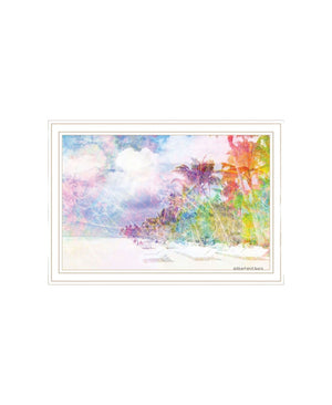 HomeRoots Set of Two Rainbow Beachside Framed Wall Art – Coastal Charm Prints for Vibrant Home Decor Style 568436