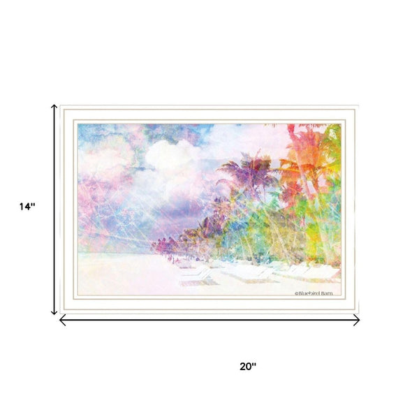 HomeRoots Set of Two Rainbow Beachside Framed Wall Art – Coastal Charm Prints for Vibrant Home Decor Style 568436
