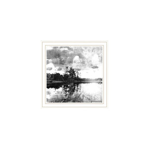 HomeRoots Set of Two Framed Contemporary Lake Scene Prints – Elegant Wall Art for Modern Home Decor 568437