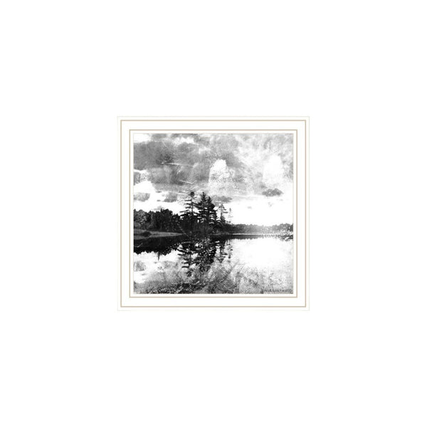 HomeRoots Set of Two Framed Contemporary Lake Scene Prints – Elegant Wall Art for Modern Home Decor 568437