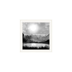 HomeRoots Set of Two Framed Contemporary Lake Scene Prints – Elegant Wall Art for Modern Home Decor 568437
