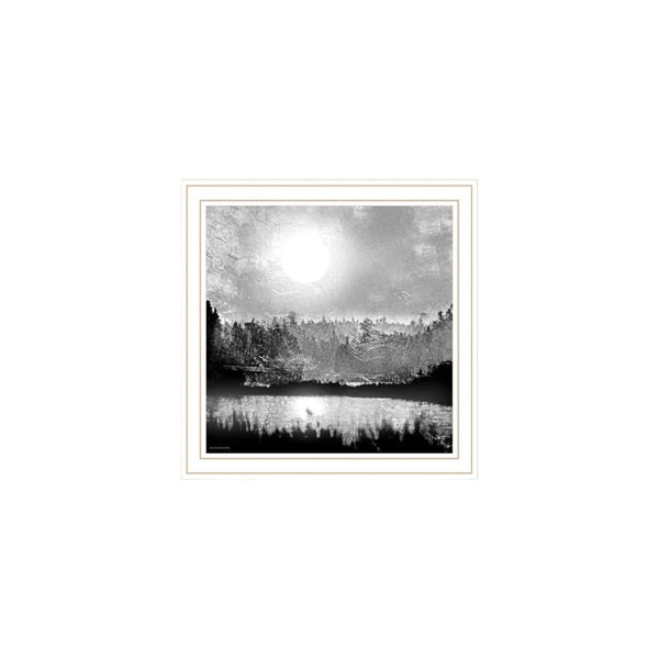 HomeRoots Set of Two Framed Contemporary Lake Scene Prints – Elegant Wall Art for Modern Home Decor 568437