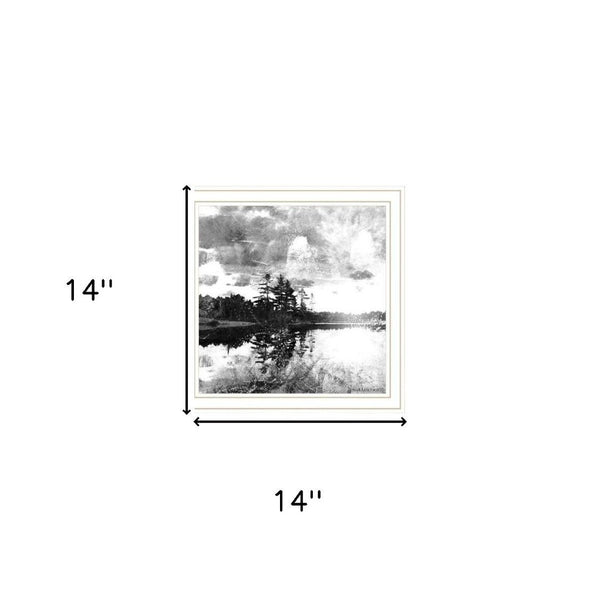 HomeRoots Set of Two Framed Contemporary Lake Scene Prints – Elegant Wall Art for Modern Home Decor 568437