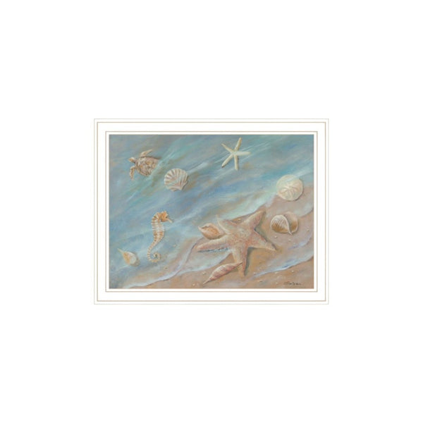 HomeRoots Set of Two "Seashore Stars" Coastal Framed Wall Art – Elegant Home Decor for Breezy Vibes! 568438